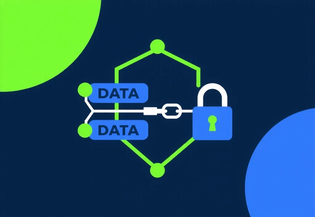 Illustration of data encryption and secure communication