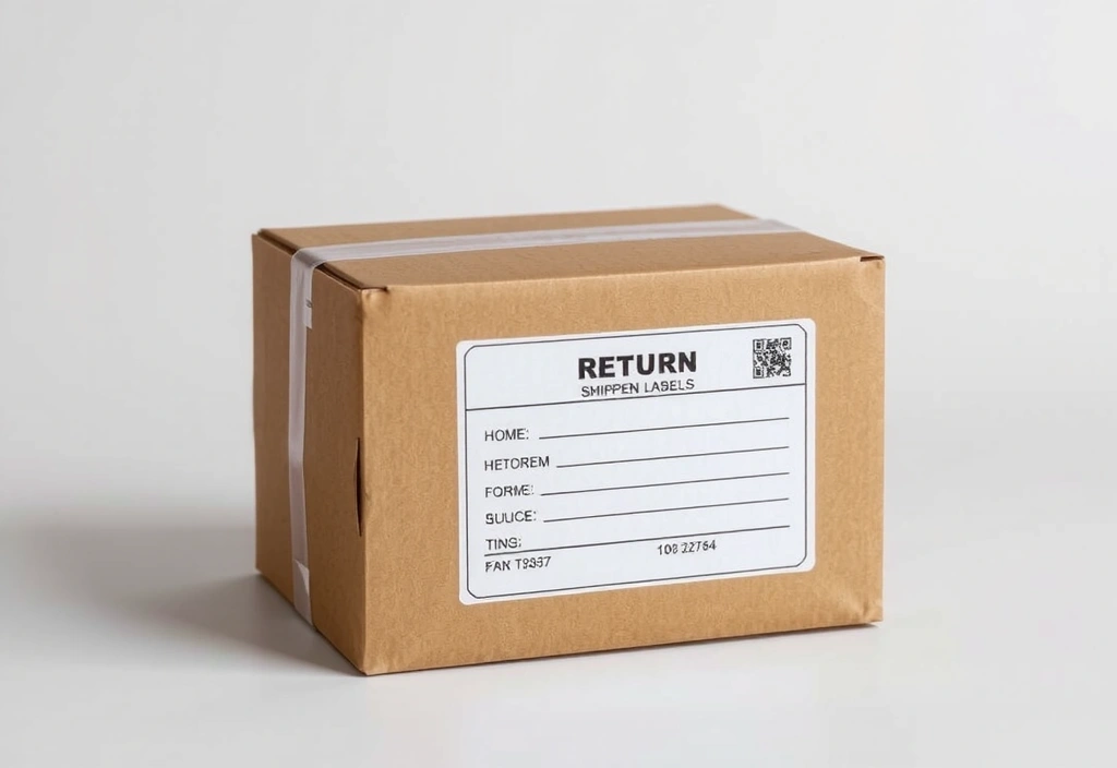 A neatly packaged box with a return label ready for shipment